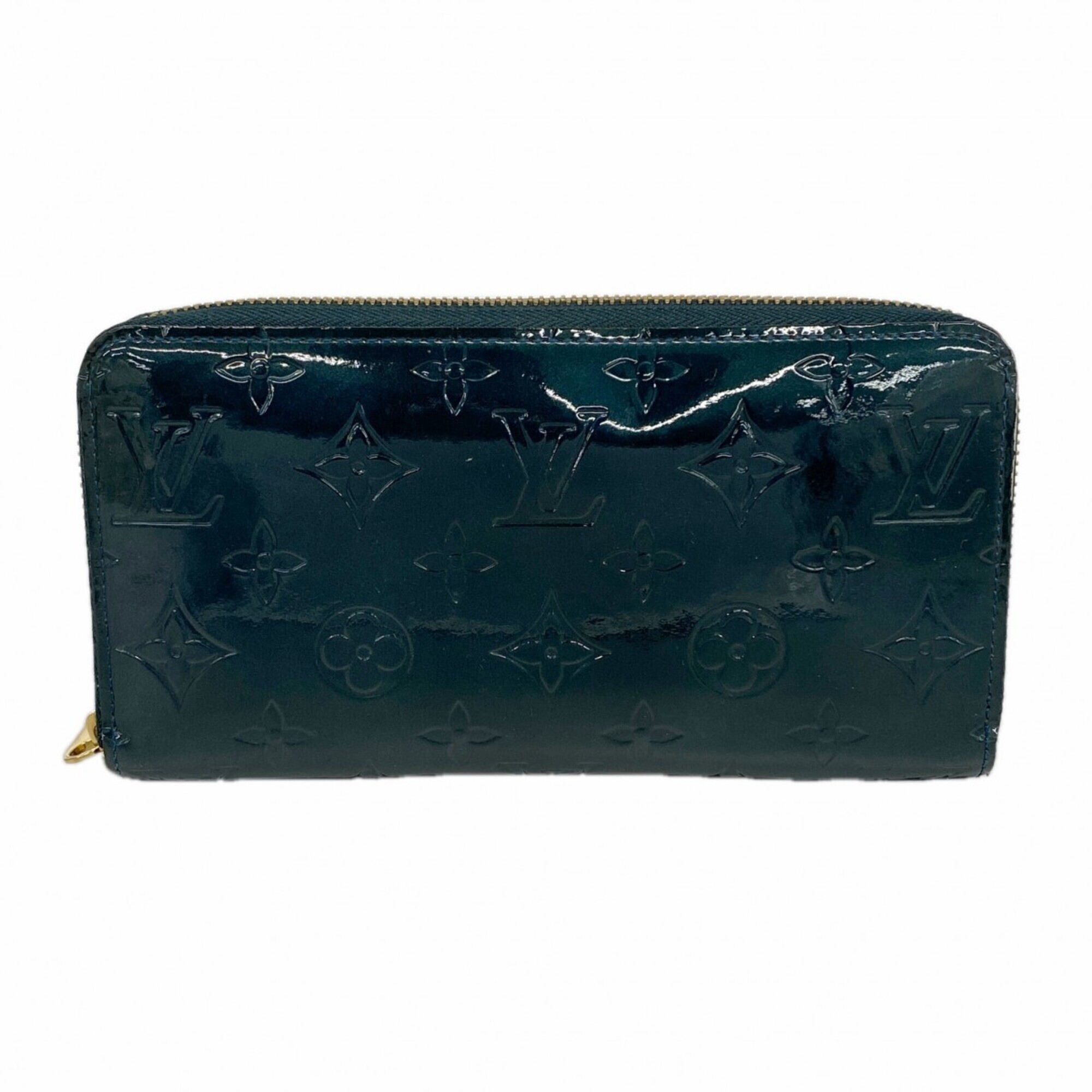 Louis Vuitton Vernis Zippy Wallet M93722 Blue Nuit Long For Men And Women